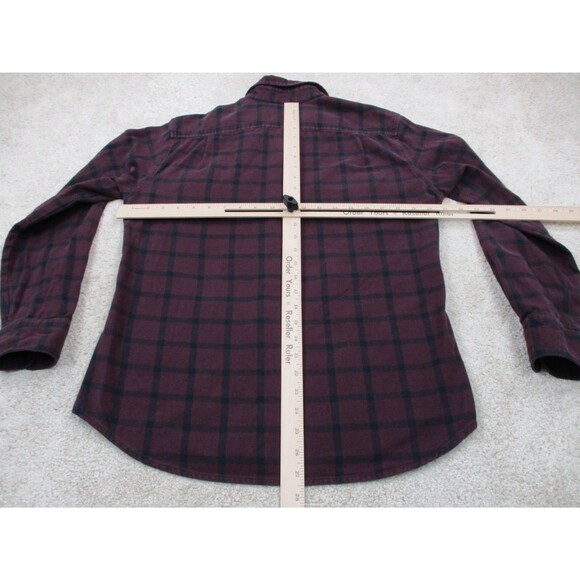 Nike Shirt Men Small Red Blue Flannel Plaid Cotton Skater Casual Button Up - Picture 8 of 10